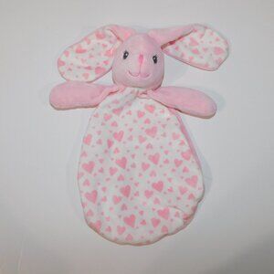 Baby Mode Plush Pink Bunny Rabbit Hearts Crinkle Security Blanket Baby lovey